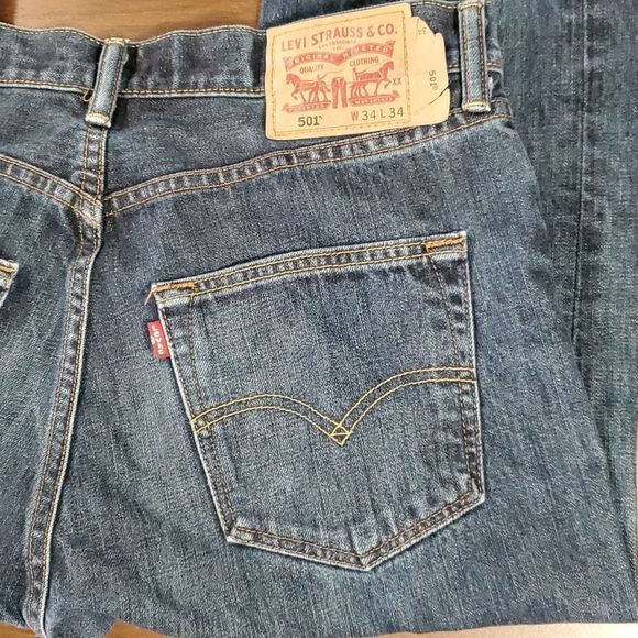 Men's Levi's 501‎ Buttonfly Straight Jeans 34 x 34 - Picture 8 of 15